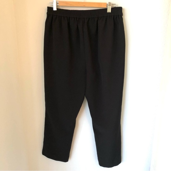 Ann Taylor Factory Petite Women’s 12P Black Pull On Track Pants w/ White Stripe - Picture 6 of 13